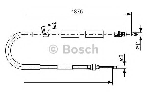 Трос, стояночная тормозная система BOSCH 1 987 482 057