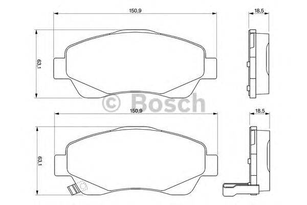 Комплект тормозных колодок, дисковый тормоз BOSCH 23768