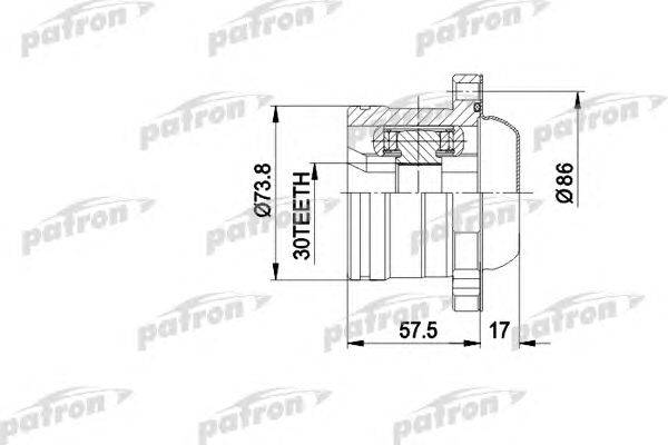 Шарнирный комплект, приводной вал PATRON PCV5002