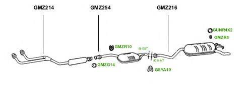 Система выпуска ОГ GT Exhaust 1192