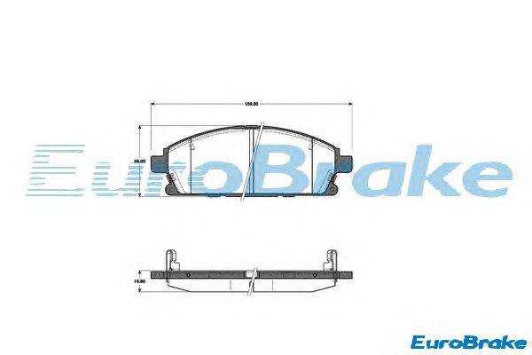Комплект тормозных колодок, дисковый тормоз EUROBRAKE 5501222256