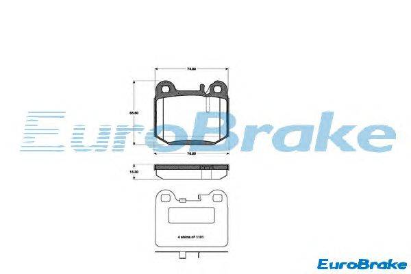 Комплект тормозных колодок, дисковый тормоз EUROBRAKE 5501223350