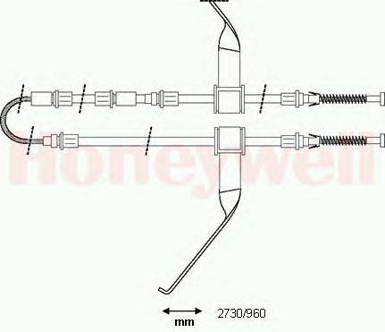 Трос, стояночная тормозная система BENDIX 433068B