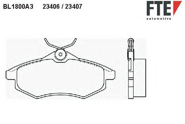 Комплект тормозных колодок, дисковый тормоз FTE BL1800A3