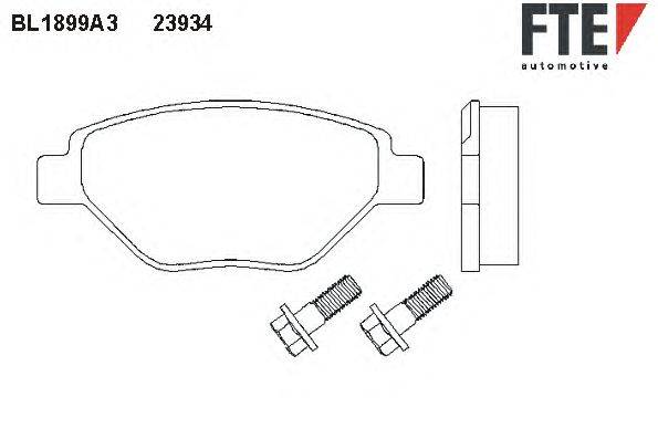 Комплект тормозных колодок, дисковый тормоз FTE BL1899A3