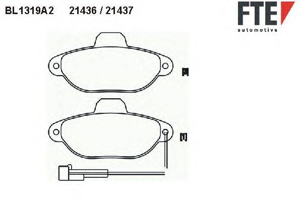 Комплект тормозных колодок, дисковый тормоз FTE BL1319A2