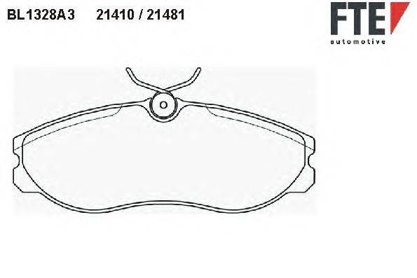 Комплект тормозных колодок, дисковый тормоз FTE 21481