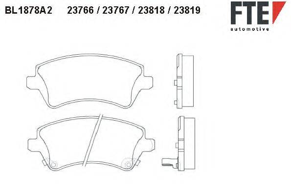 Комплект тормозных колодок, дисковый тормоз FTE 23766