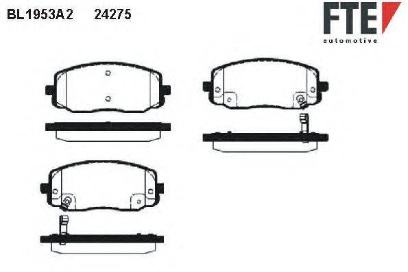 Комплект тормозных колодок, дисковый тормоз FTE 24410