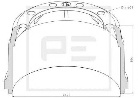 Тормозной барабан PE Automotive 066.421-00A