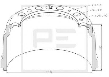 Тормозной барабан PE Automotive 106.003-00A