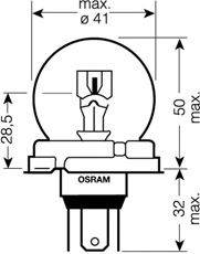 Лампа накаливания, фара дальнего света; Лампа накаливания, основная фара; Лампа накаливания, основная фара; Лампа накаливания, фара дальнего света OSRAM 64199