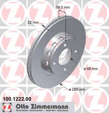Тормозной диск ZIMMERMANN 100.1222.00