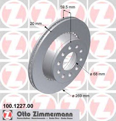 Тормозной диск ZIMMERMANN 100.1227.00