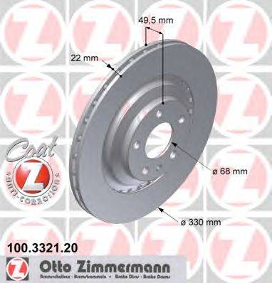 Тормозной диск ZIMMERMANN 100332120