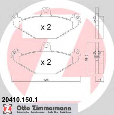 Комплект тормозных колодок, дисковый тормоз ZIMMERMANN 20410.150.1