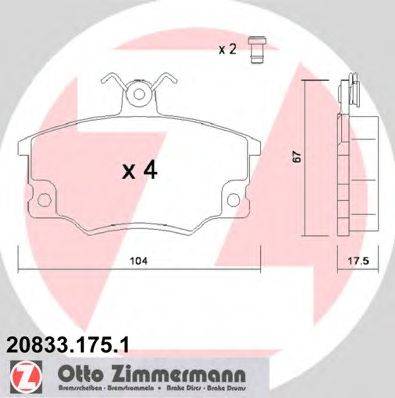 Комплект тормозных колодок, дисковый тормоз DEX 20321