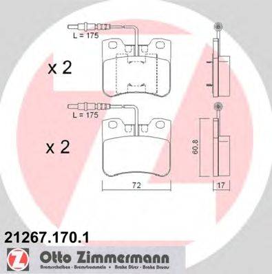 Комплект тормозных колодок, дисковый тормоз ZIMMERMANN 21191