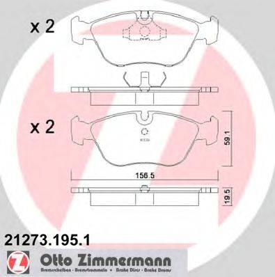 Комплект тормозных колодок, дисковый тормоз ZIMMERMANN 21273