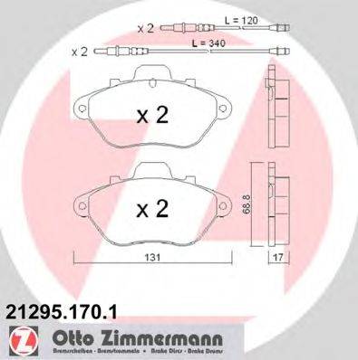 Комплект тормозных колодок, дисковый тормоз ZIMMERMANN 21295.170.1