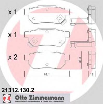 Комплект тормозных колодок, дисковый тормоз ZIMMERMANN 21314