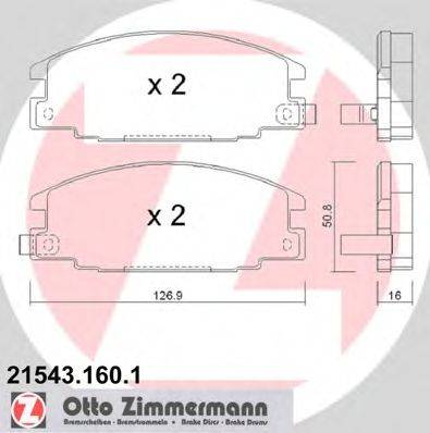 Комплект тормозных колодок, дисковый тормоз ZIMMERMANN 215431601