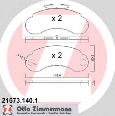 Комплект тормозных колодок, дисковый тормоз ZIMMERMANN 215731401