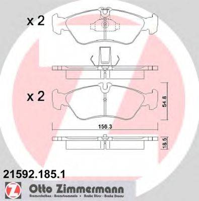 Комплект тормозных колодок, дисковый тормоз ZIMMERMANN 21592