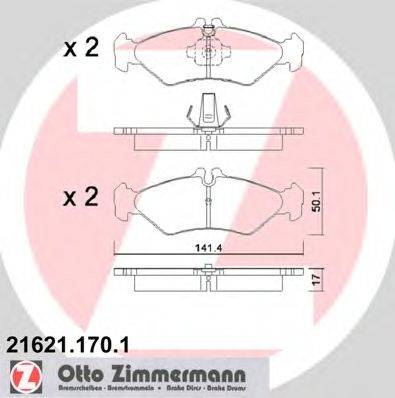 Комплект тормозных колодок, дисковый тормоз ZIMMERMANN 21622