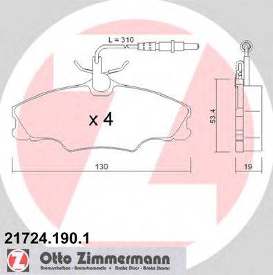 ZIMMERMANN (НОМЕР: 21724.190.1) Комплект тормозных колодок, дисковый тормоз