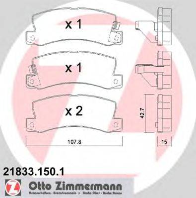 Комплект тормозных колодок, дисковый тормоз ZIMMERMANN 218331501