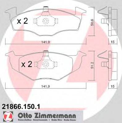 Комплект тормозных колодок, дисковый тормоз ZIMMERMANN 218661501