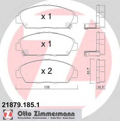 Комплект тормозных колодок, дисковый тормоз ZIMMERMANN 21879