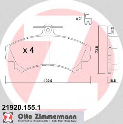 Комплект тормозных колодок, дисковый тормоз ZIMMERMANN 21796