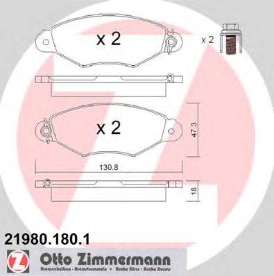 Комплект тормозных колодок, дисковый тормоз ZIMMERMANN 21981
