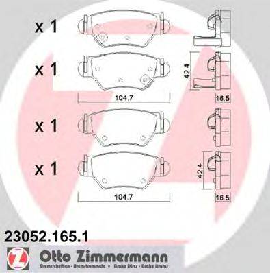 Комплект тормозных колодок, дисковый тормоз ZIMMERMANN 23053