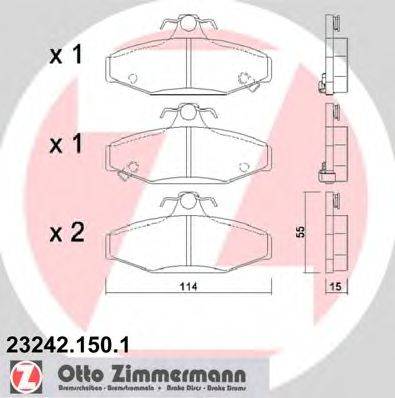 Комплект тормозных колодок, дисковый тормоз ZIMMERMANN 23243