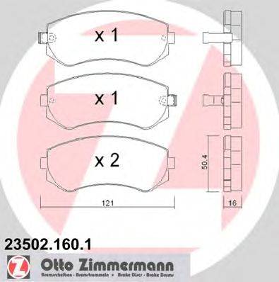 Комплект тормозных колодок, дисковый тормоз ZIMMERMANN 23502