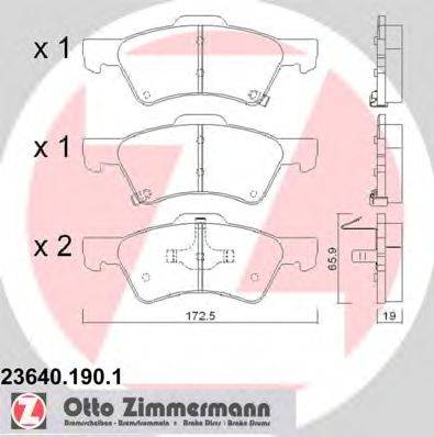 Комплект тормозных колодок, дисковый тормоз ZIMMERMANN 23640