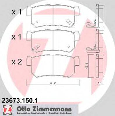 Комплект тормозных колодок, дисковый тормоз ZIMMERMANN 236731501