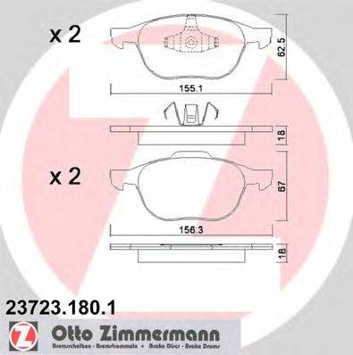 Комплект тормозных колодок, дисковый тормоз ZIMMERMANN 237231801