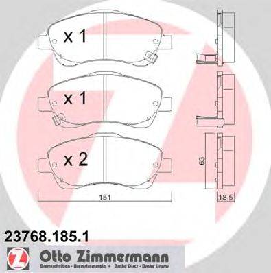 Комплект тормозных колодок, дисковый тормоз ZIMMERMANN 237681851