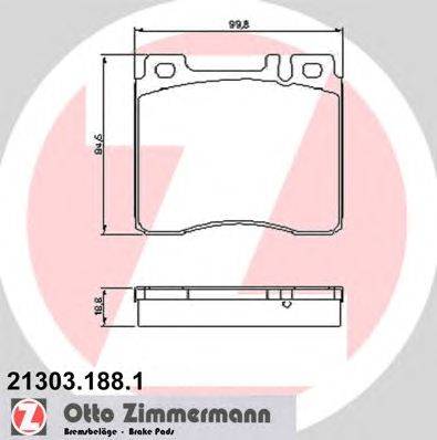 Комплект тормозных колодок, дисковый тормоз ZIMMERMANN 21303