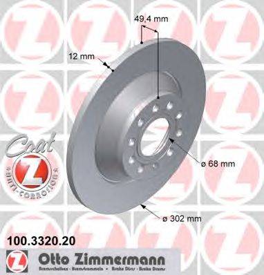 Тормозной диск ZIMMERMANN 100332020
