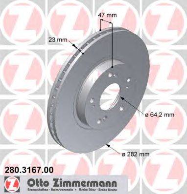 Тормозной диск ZIMMERMANN 280.3167.00
