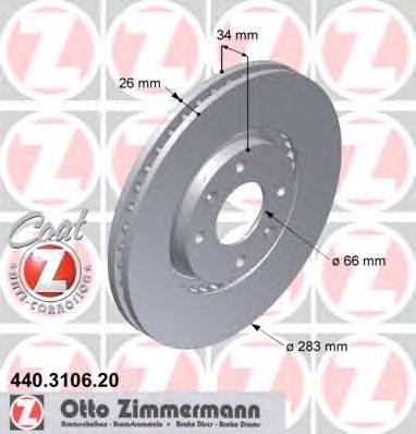 Тормозной диск ZIMMERMANN 440310620