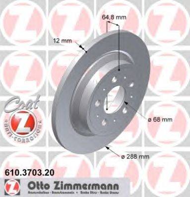 Тормозной диск ZIMMERMANN 610370320