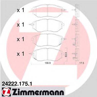 Комплект тормозных колодок, дисковый тормоз ZIMMERMANN 24223