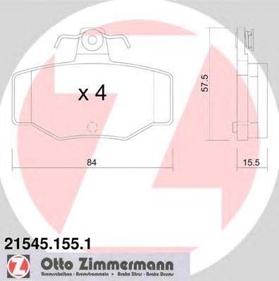 Комплект тормозных колодок, дисковый тормоз ZIMMERMANN 215451551