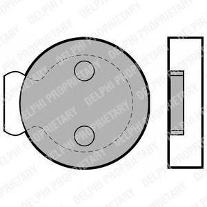 Комплект тормозных колодок, дисковый тормоз DELPHI LP422
